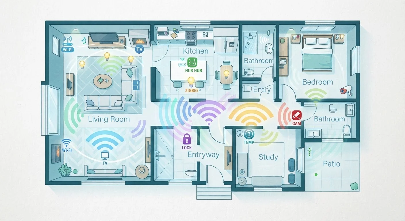 Wi-Fi, Zigbee, Z-Wave, and Thread: The Wireless Protocols Behind Your Smart Home